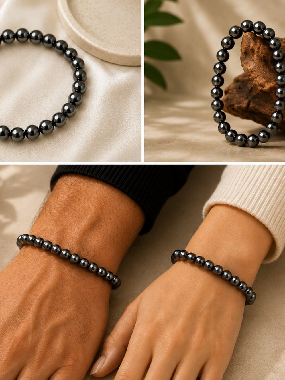 Black Hematite Bracelet 7.0.           Male/Female